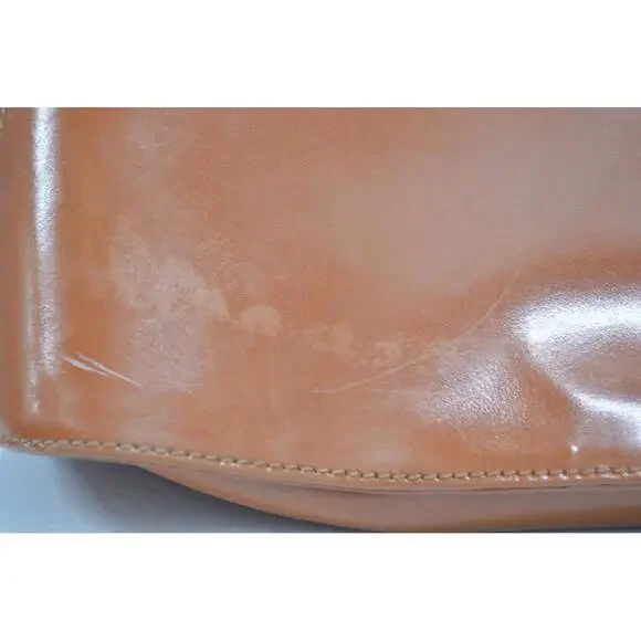 Cristian Genuine Leather Handbag Made in Italy Brown Tan Purse Horse Logo - Picture 3 of 9